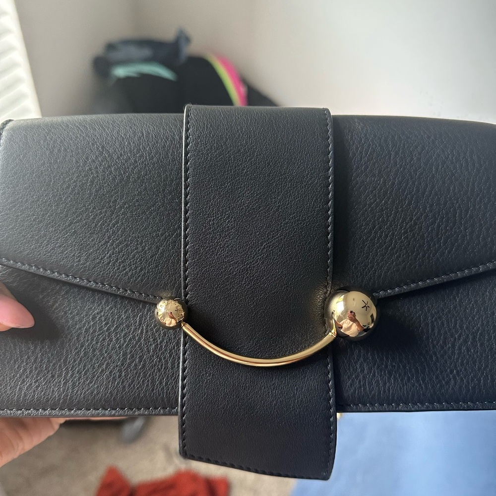 Strathberry Mini Black Crescent Bag